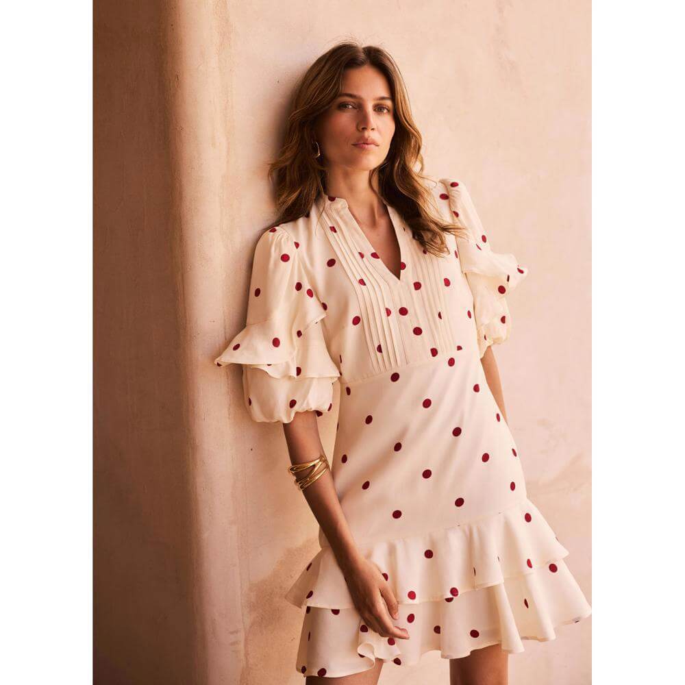 Mint Velvet Cream Polka Dot Mini Dress